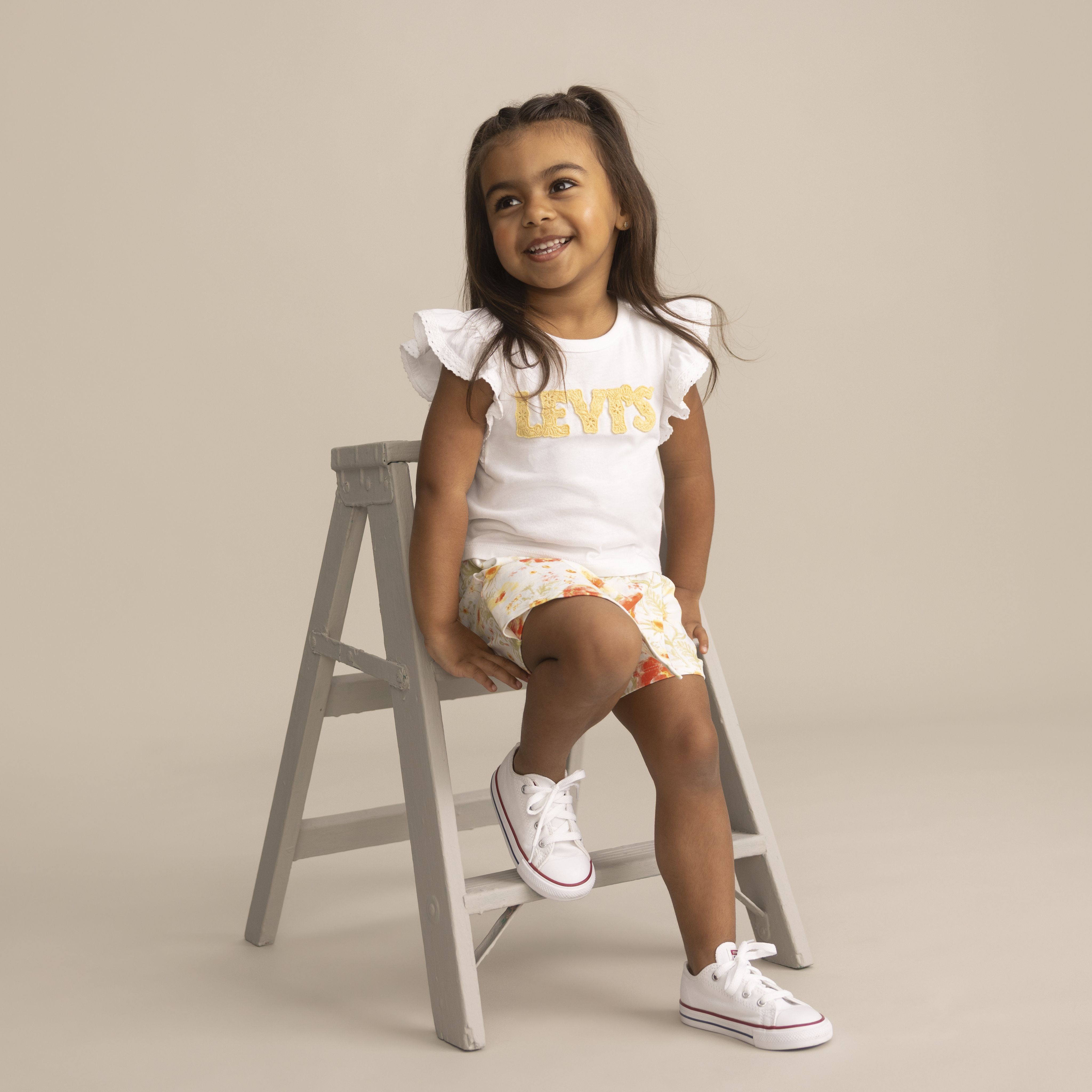 Short Sleeve Knit Top and Floral Skort Toddler Set 1