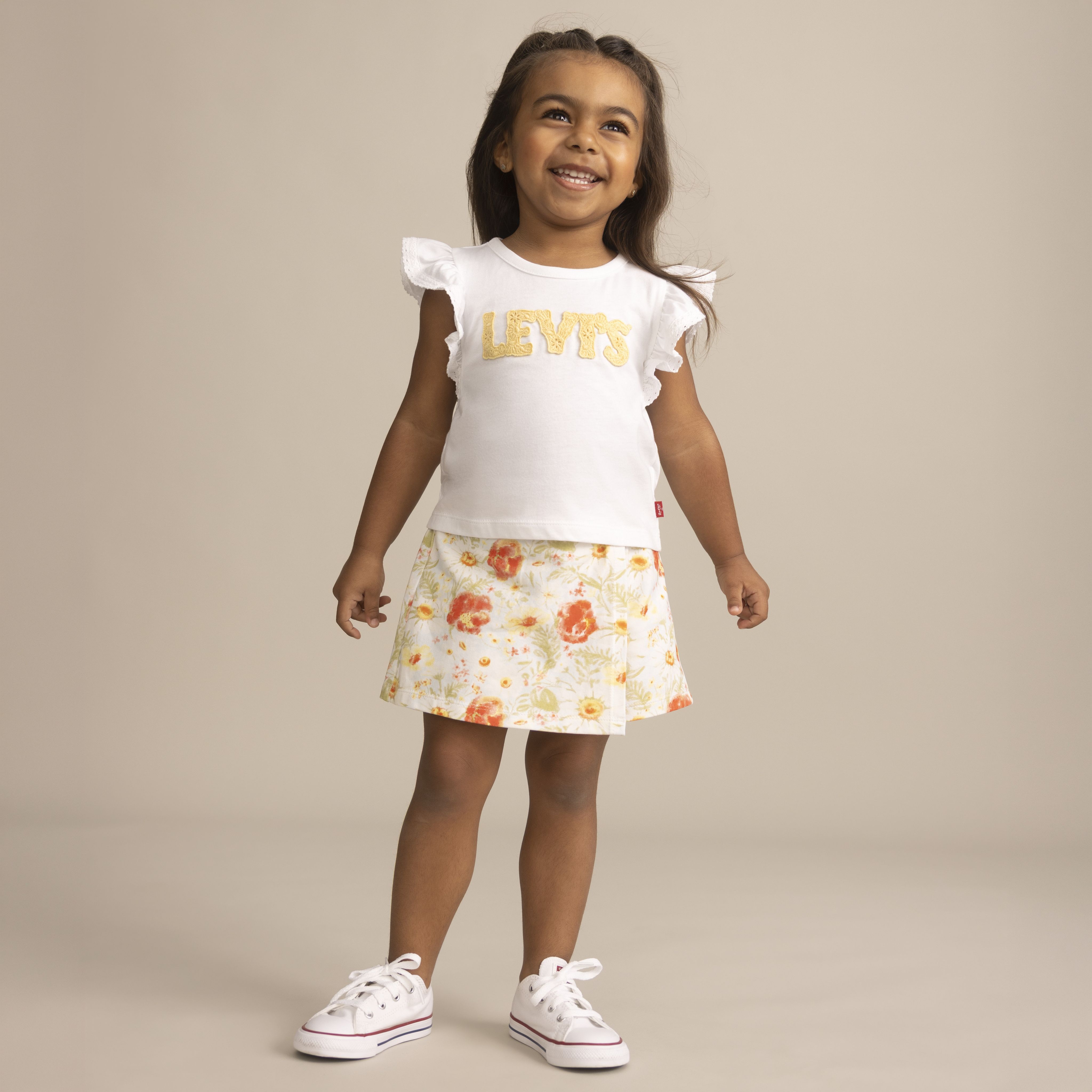 Short Sleeve Knit Top and Floral Skort Toddler 2T-4T 1