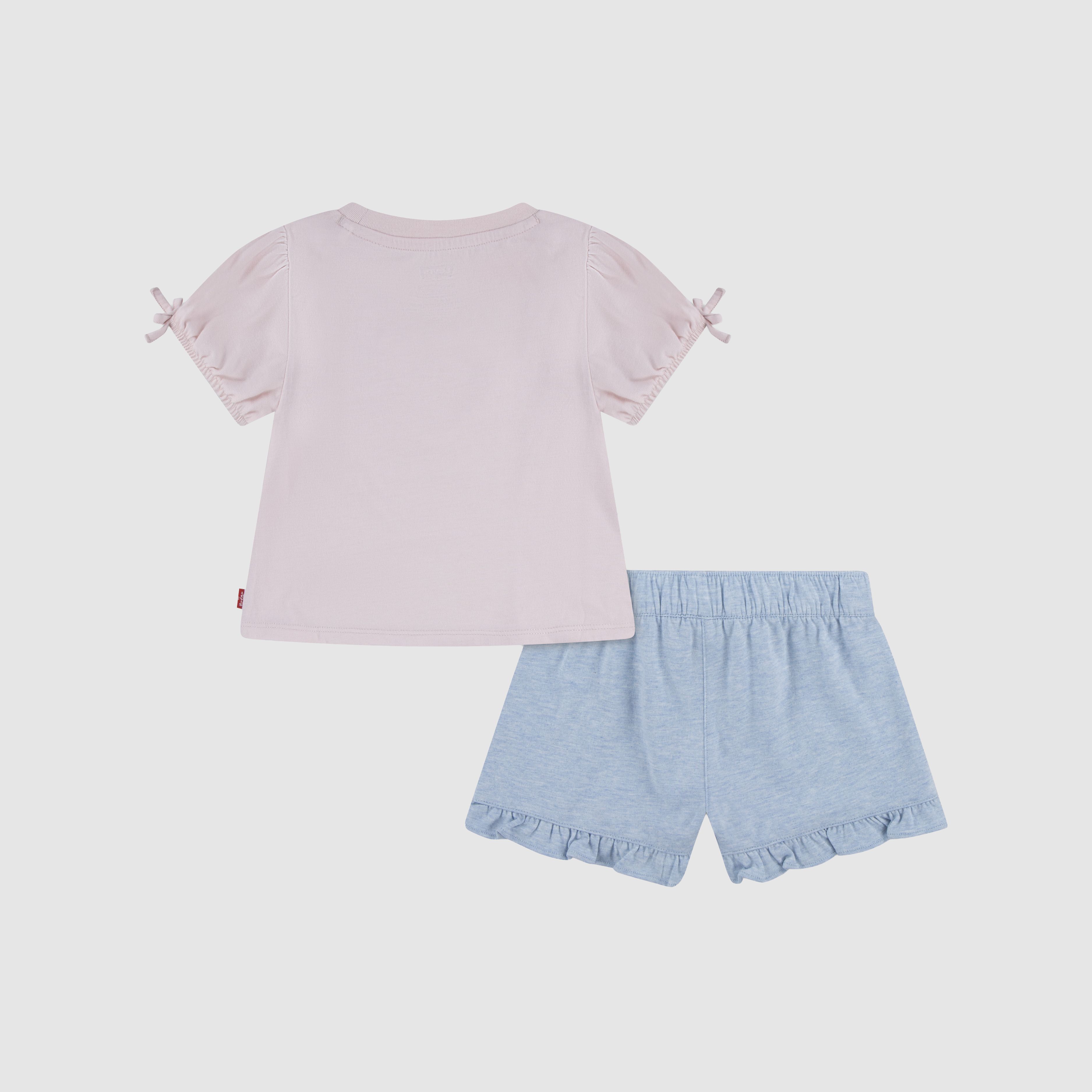 Short Sleeve Bow Graphic Tee and Belted Short Toddler Set 5