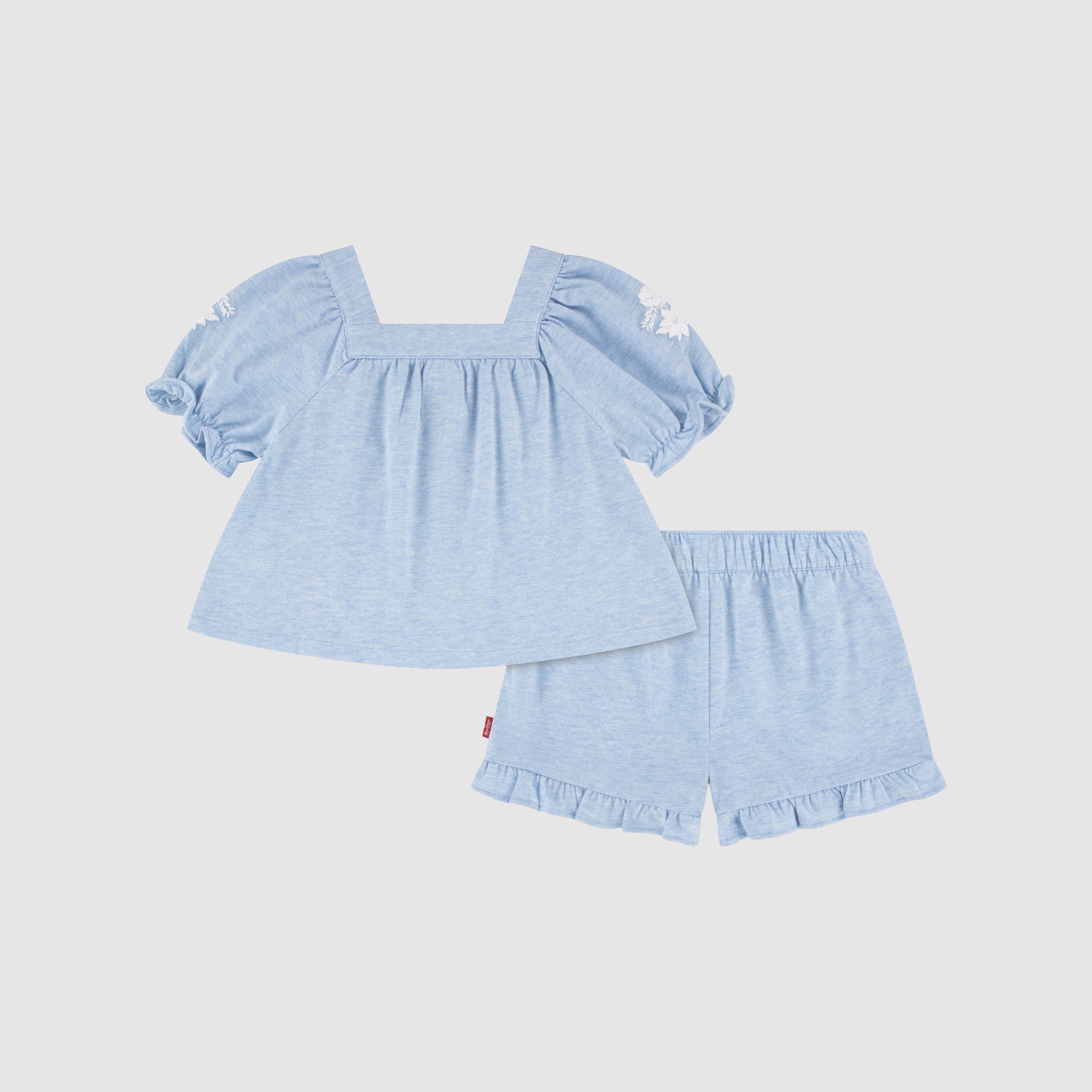 Short Sleeve Embroidered Top and Short Toddler Set 2