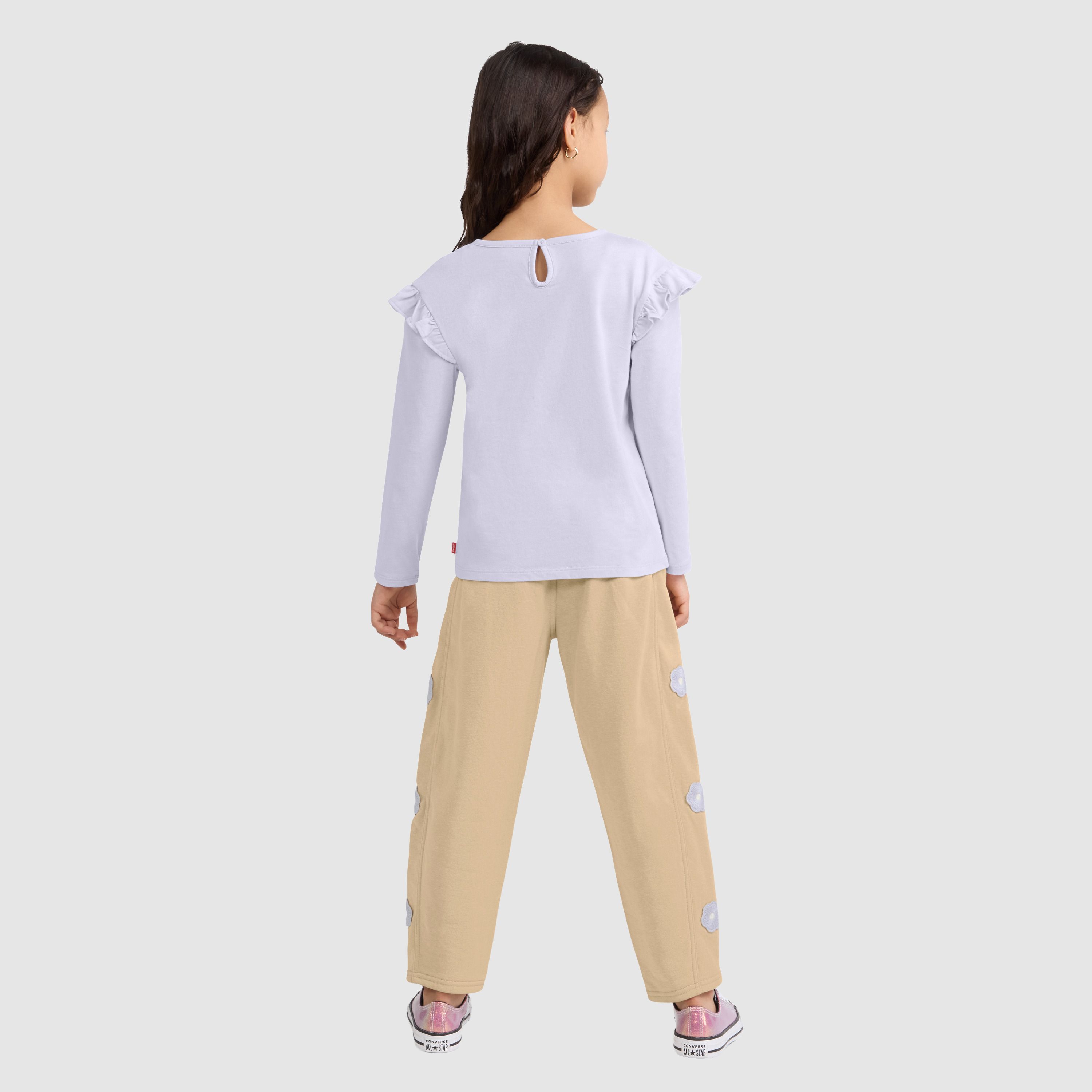 Ruffle Knit Top & Fleece Pants Set Little Girls 4-6X 4