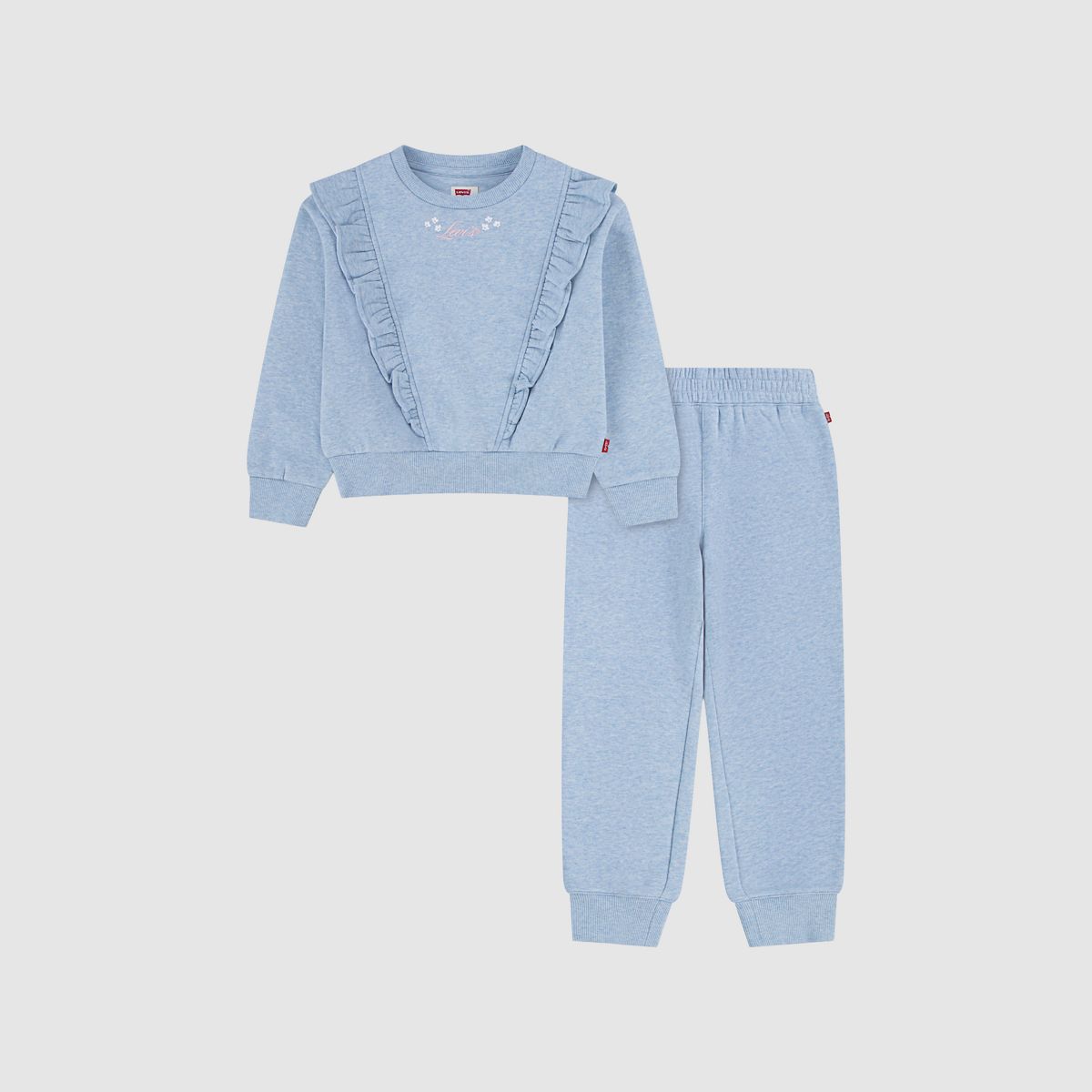 Ruffled Crew Joggers Little Girls 4-6X — Skyway Heather - Blue