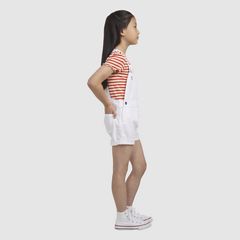 Knot Strap Shortalls Little Girls 4-6 — White - White 2