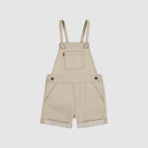 Knot Strap Shortalls Little Girls 4-6 — Irish Cream - Brown