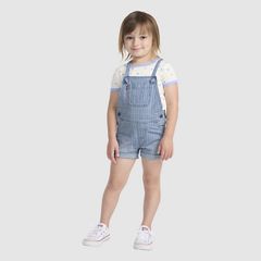 Knot Strap Shortall Toddler Girls 2T-4T — Ever Afternoon - Light Wash 1