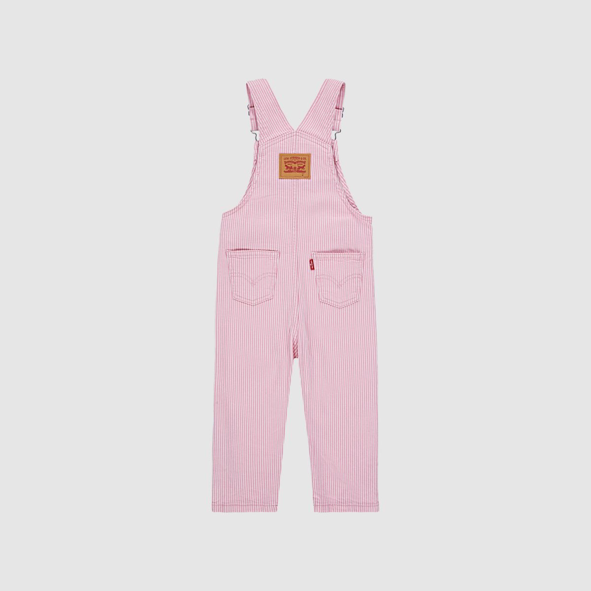 Railroad Stripe Overall Toddler Girls 2T-4T — Bright White - White