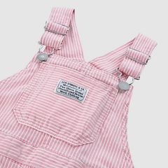 Railroad Stripe Overall Toddler Girls 2T-4T — Bright White - White 7