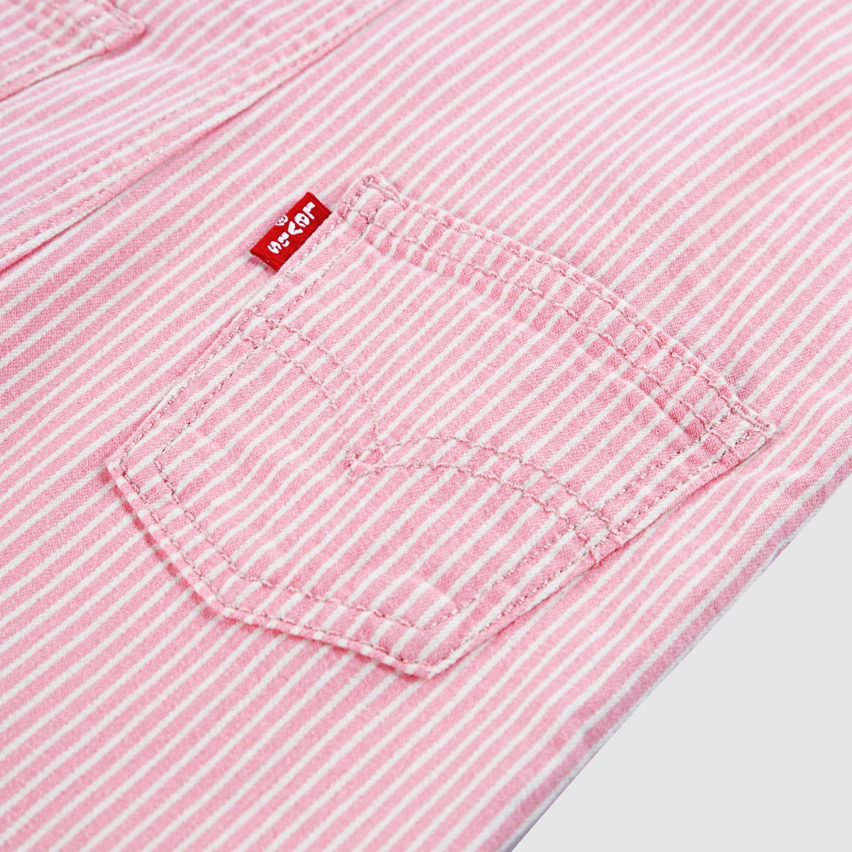 Railroad Stripe Overall Toddler Girls 2T-4T — Bright White - White