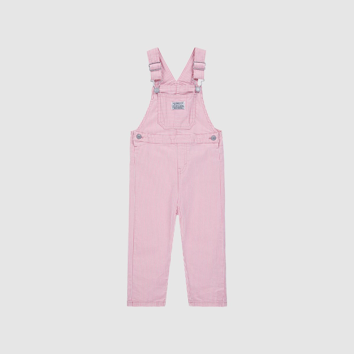 Railroad Stripe Overall Toddler Girls 2T-4T — Bright White - White