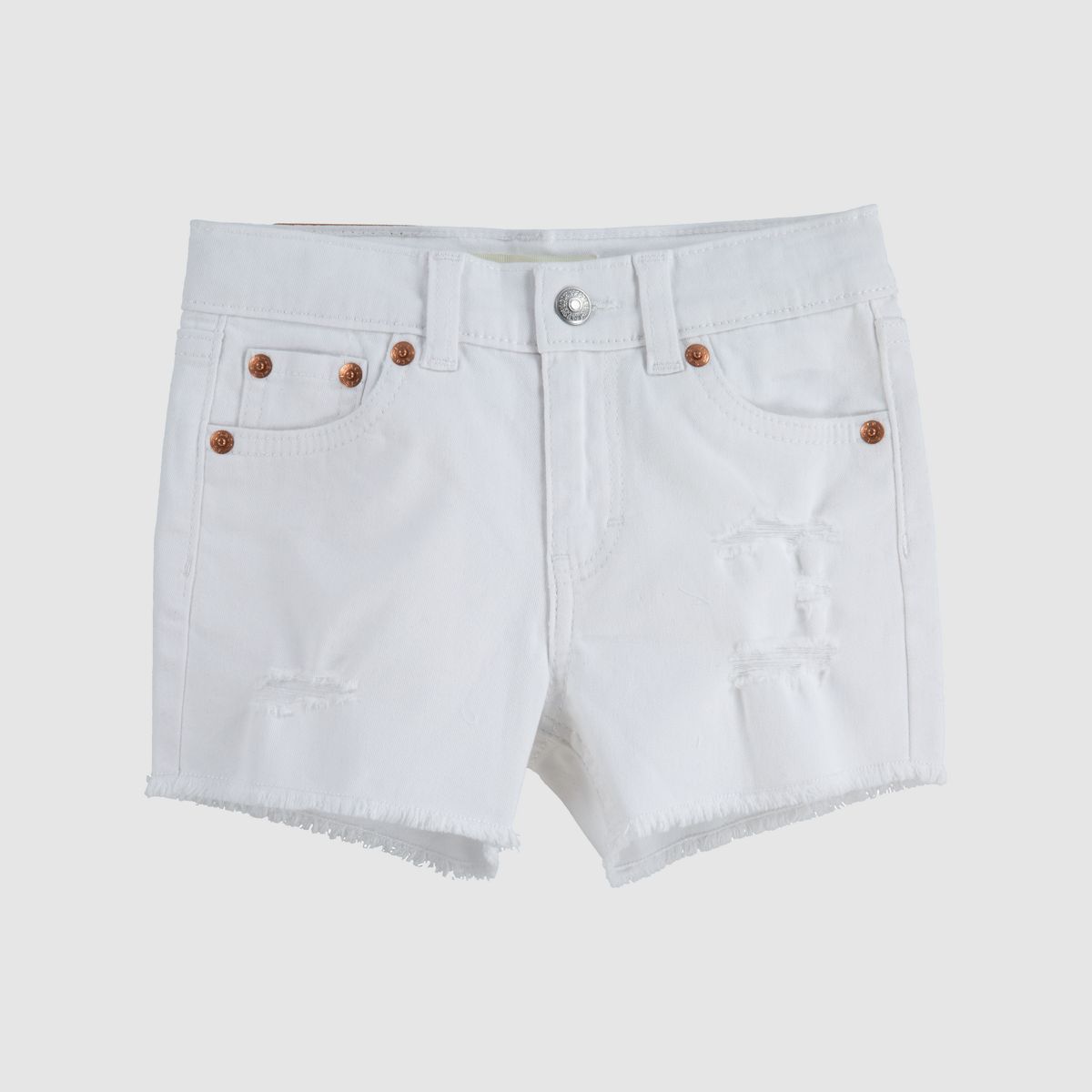 Girlfriend Little Girls Shorty Shorts 4-6x — White - White