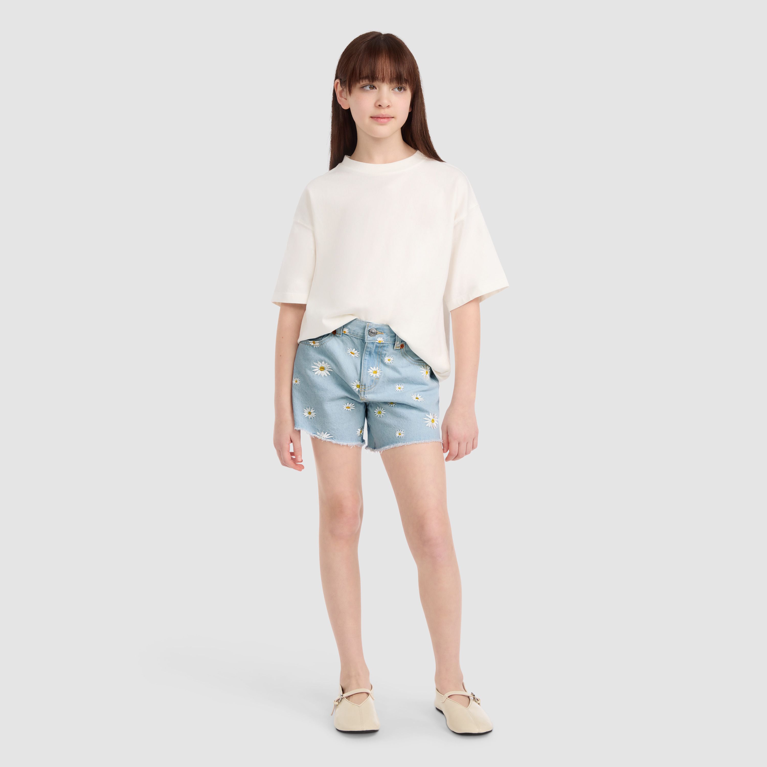 Dasiy Denim A Line Shorts Big Girls 7-16 3