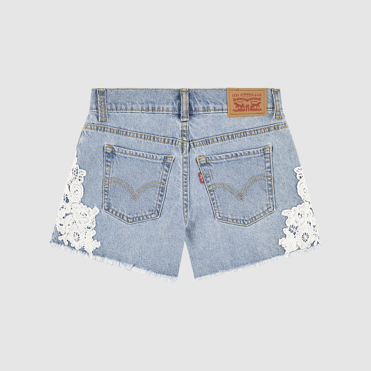 Printed A Line Denim Short Big Girls 7-16 — This and That  - Light Wash