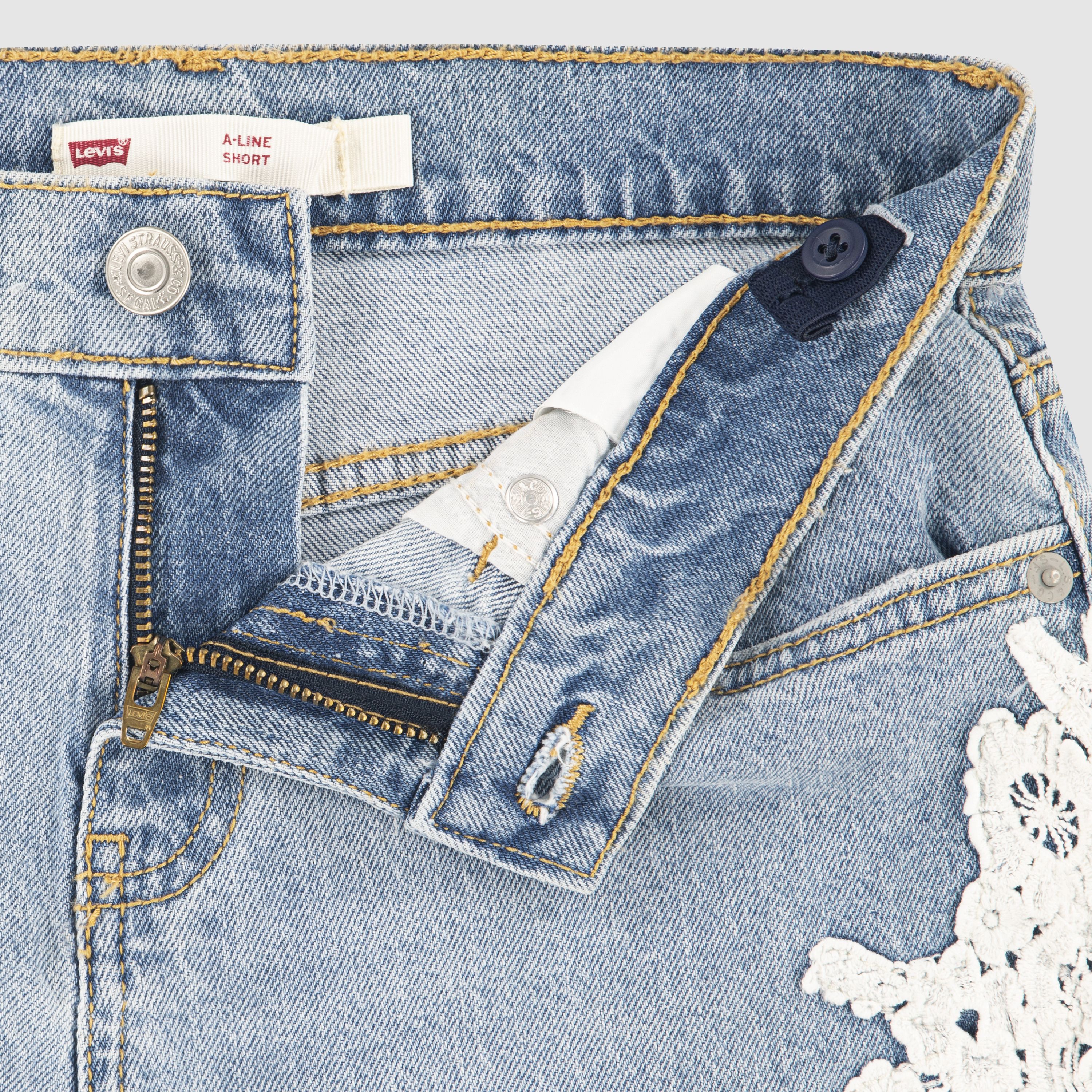 Printed A Line Denim Short Big Girls 7-16 3