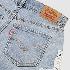 Printed A Line Denim Short Big Girls 7-16 — This and That  - Light Wash 8
