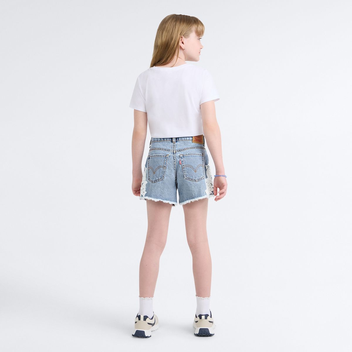 Printed A Line Denim Short Big Girls 7-16 — This and That  - Light Wash