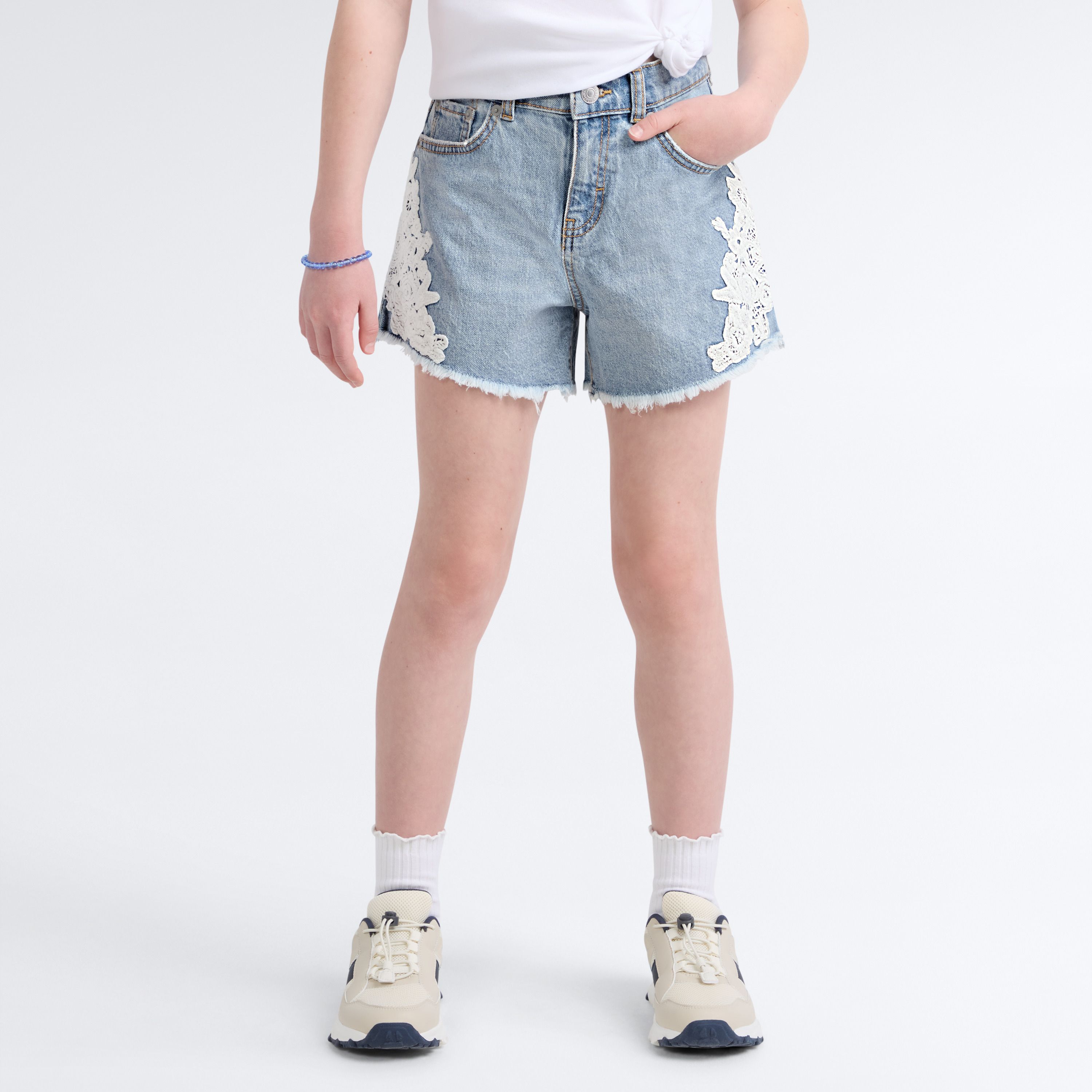 Printed A Line Denim Short Big Girls 7-16 4