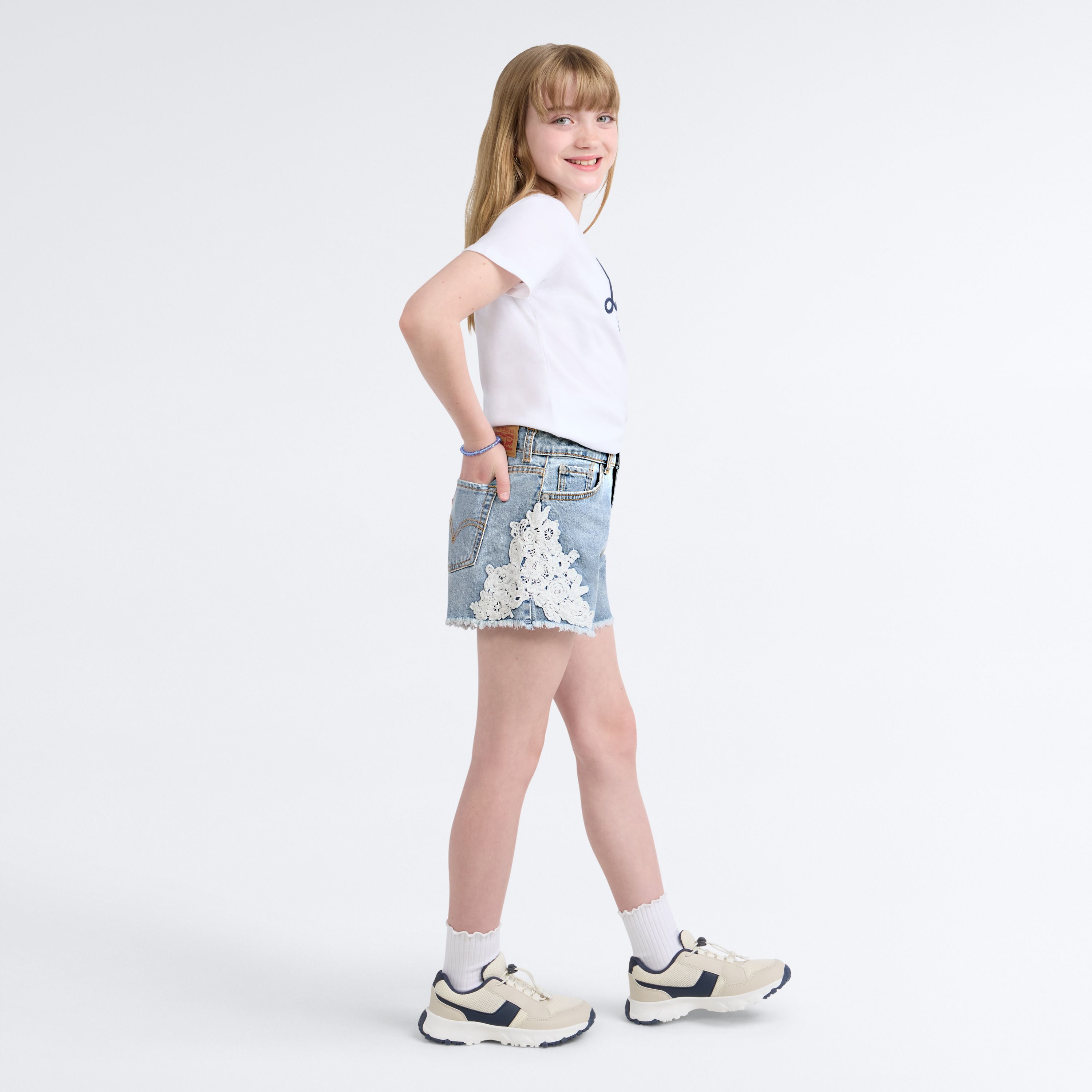 Printed A Line Denim Short Big Girls 7-16 2
