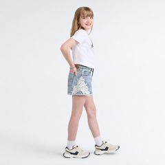 Printed A Line Denim Short Big Girls 7-16 — This and That  - Light Wash 2