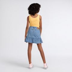 Denim Flounce Skort Big Girls 7-16 — Reach For The Stars - Medium Wash 5