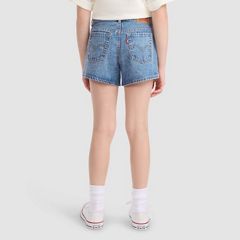 Embroidered Mini Mom Denim Short Big Girls 7-16 — Coastal Drift - Blue 2