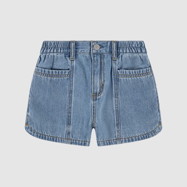 Denim Dolphin Short Little Girls 4-6 — Reach For The Stars - Medium Wash