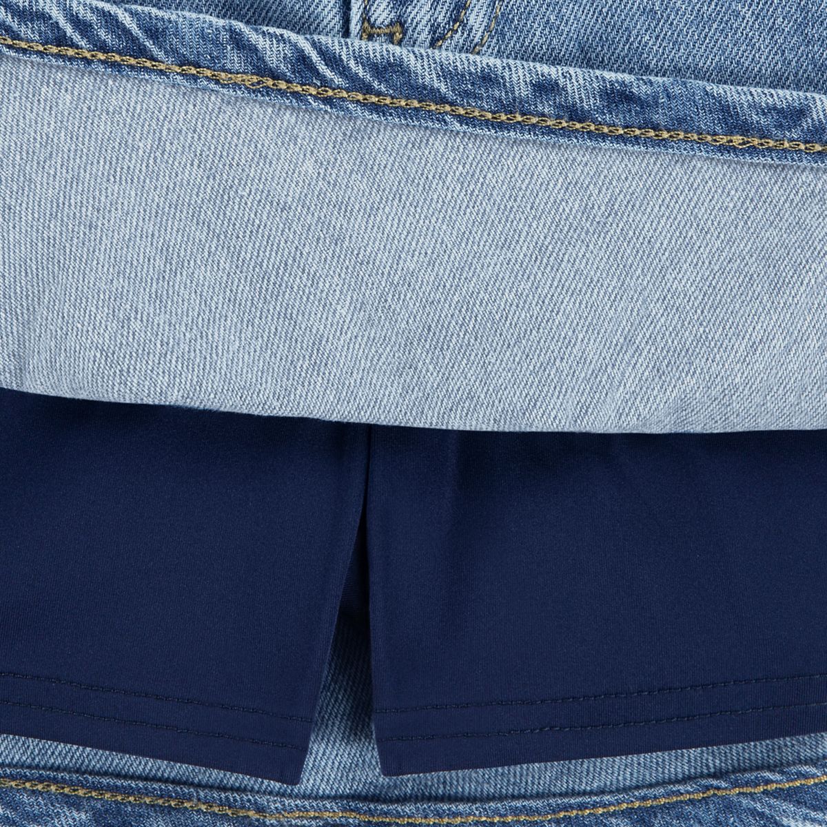 Denim Flounce Skort Little Girls 4-6 — Reach For The Stars - Medium Wash