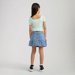 Denim Flounce Skort Little Girls 4-6 — Reach For The Stars - Medium Wash 3