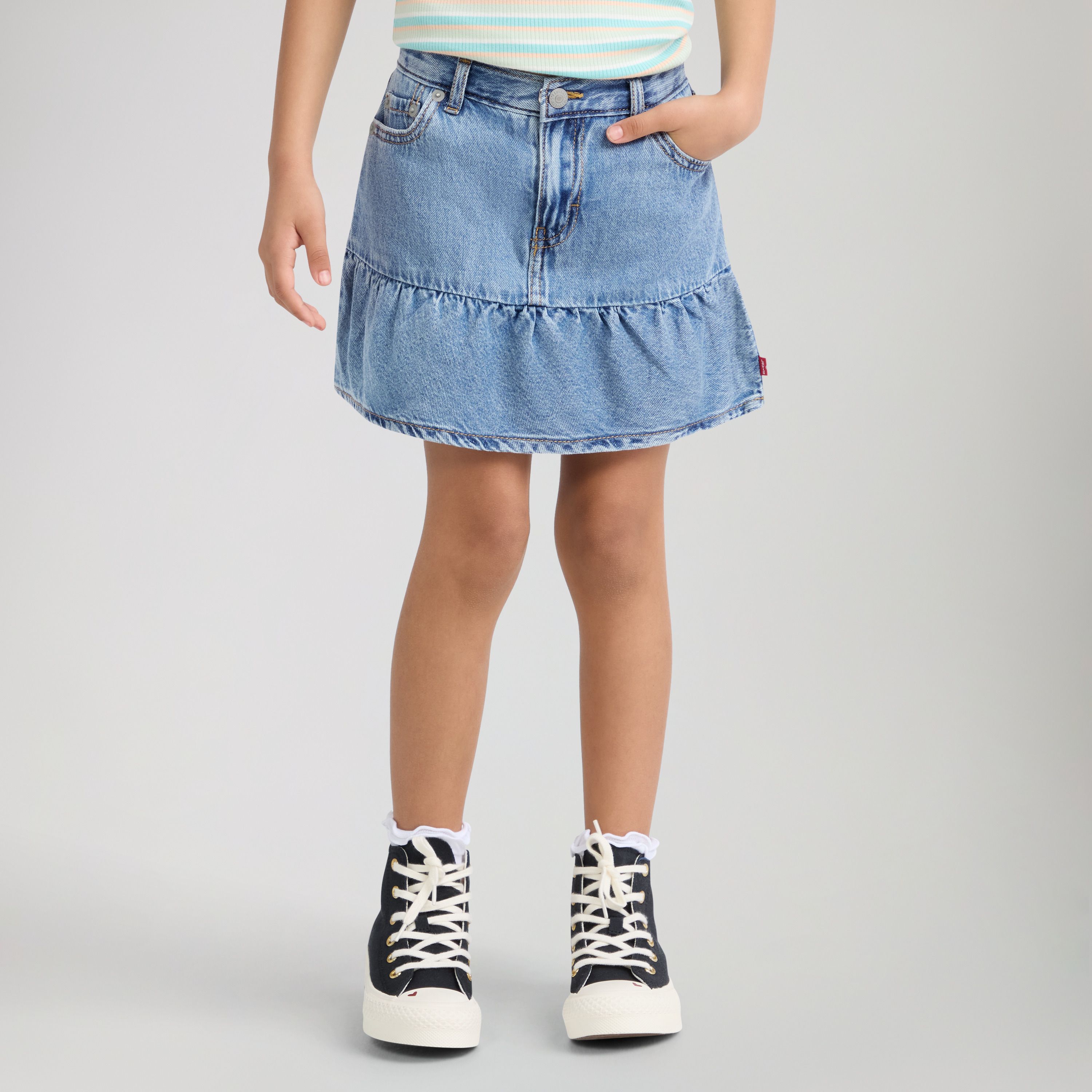 Denim Flounce Skort Little Girls 4-6 4