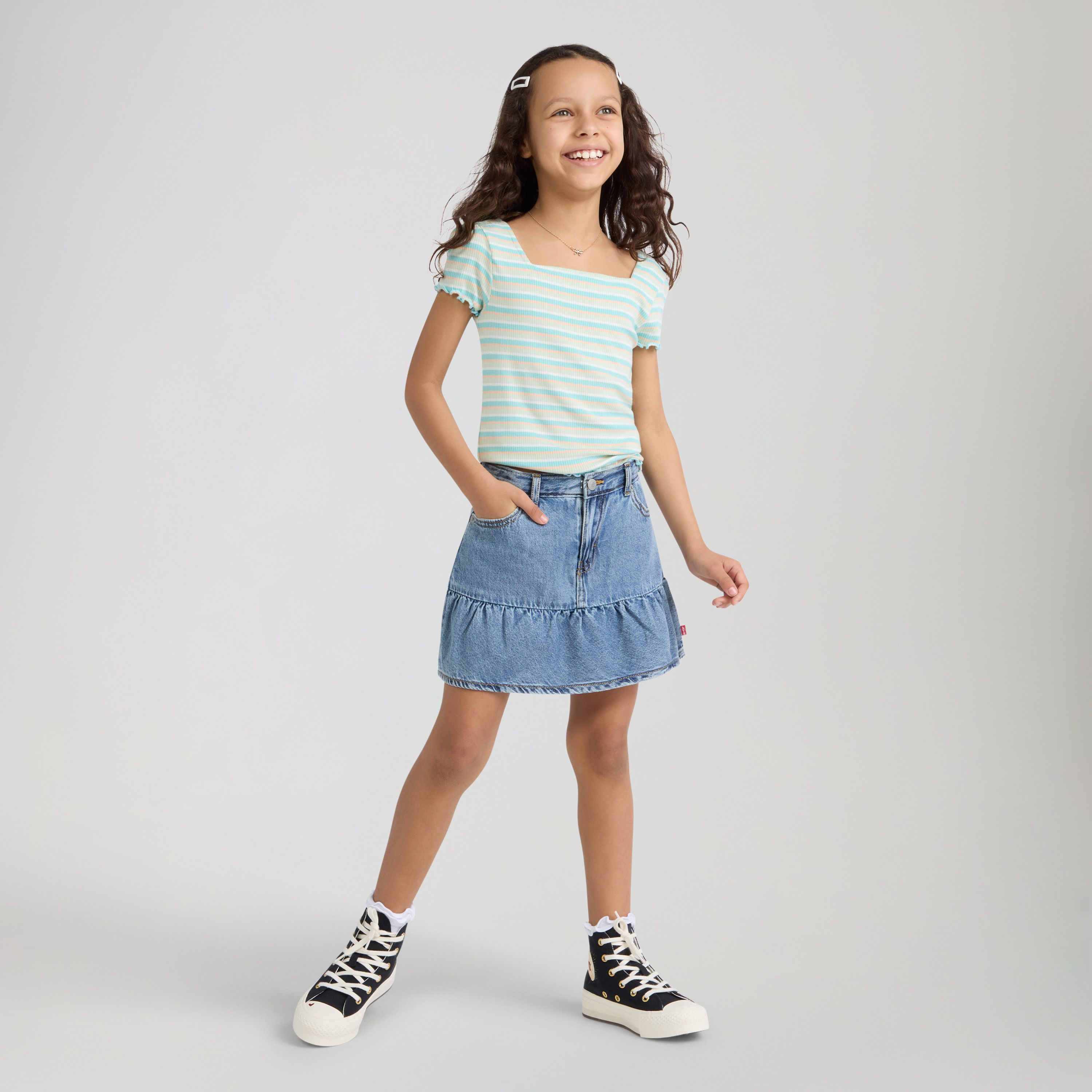 Denim Flounce Skort Little Girls 4-6 1