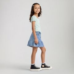 Denim Flounce Skort Little Girls 4-6 — Reach For The Stars - Medium Wash 2
