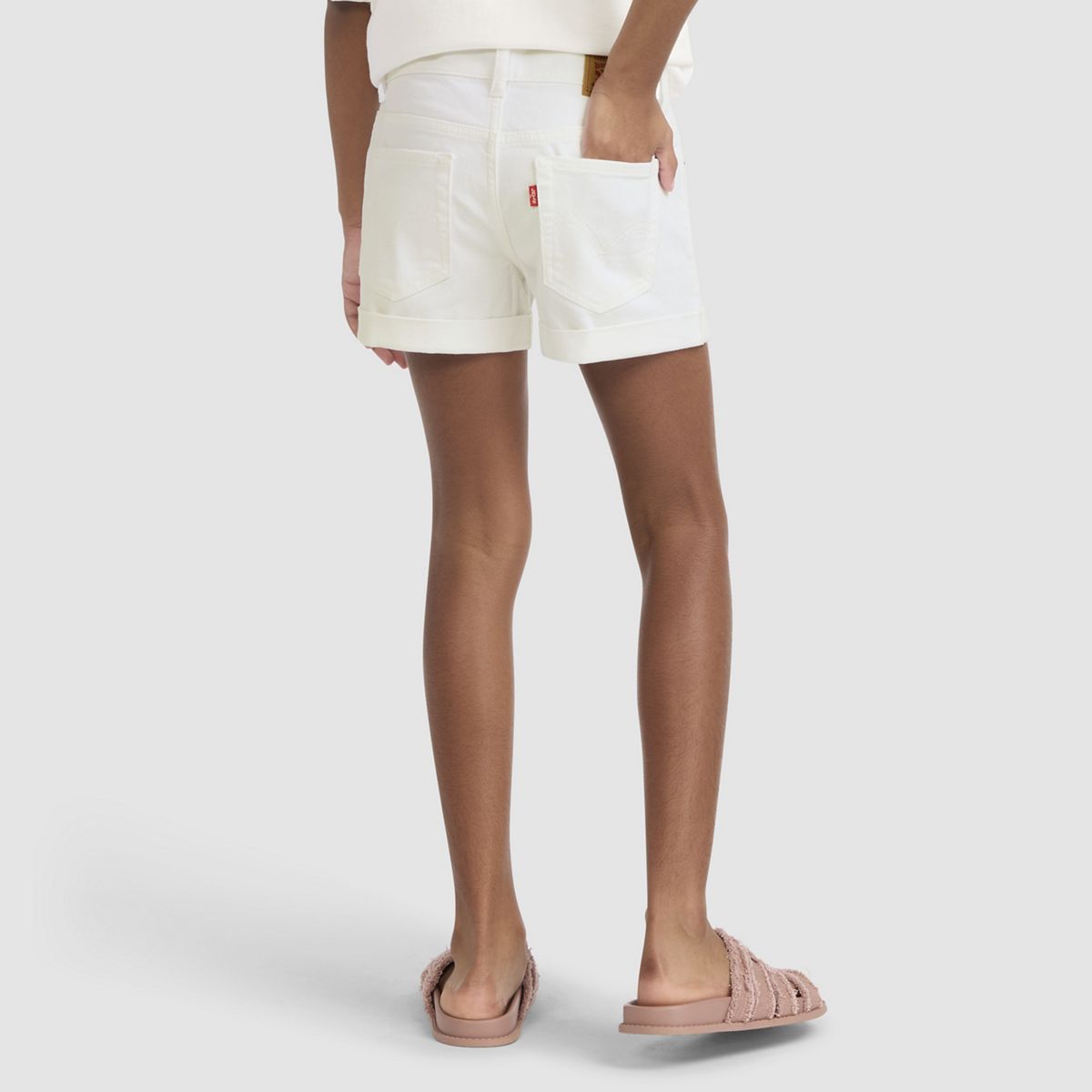 Embroidered Girlfriend Short Big Girls 7-16 — Antique White