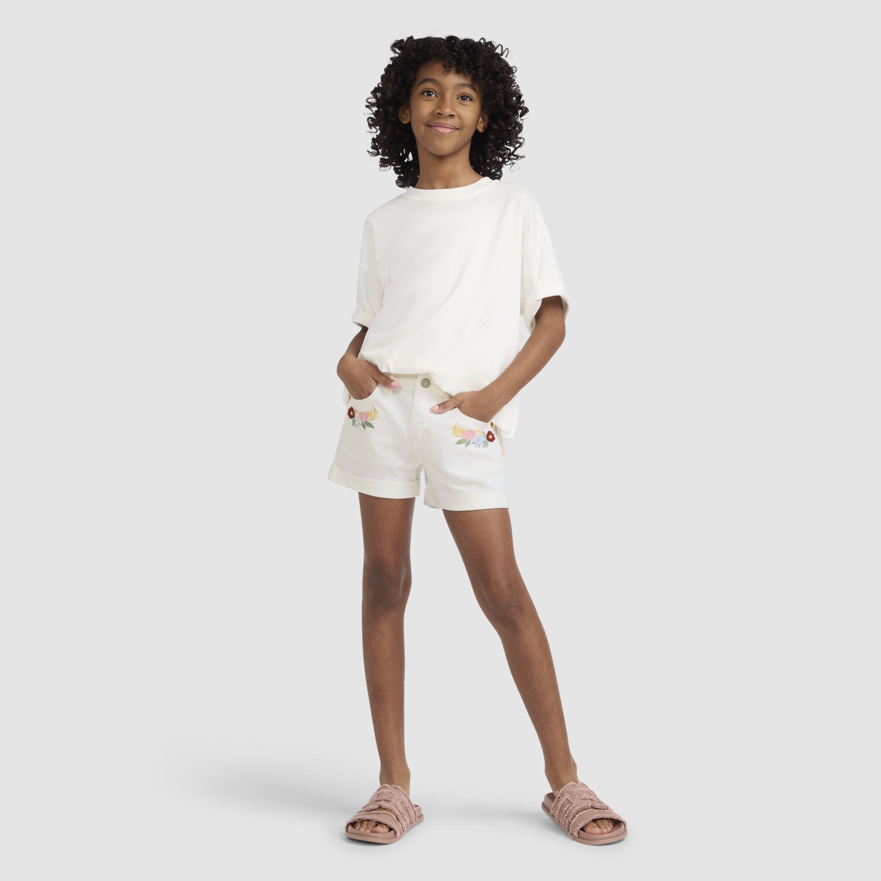 Embroidered Girlfriend Short Big Girls 7-16 3