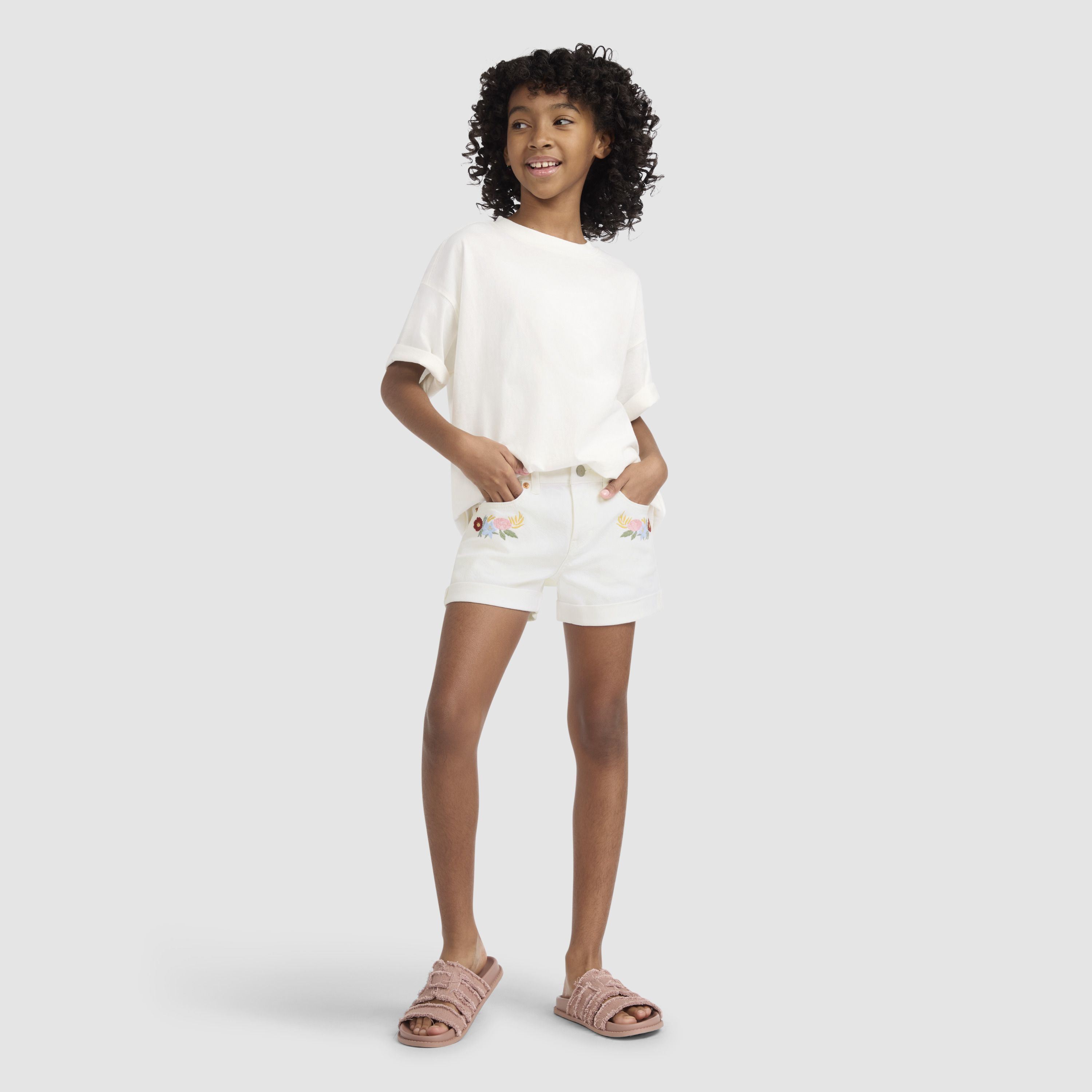 Embroidered Girlfriend Short Big Girls 7-16 4