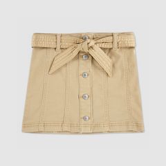 Buttoned Denim Skirt Little Girls 4-6x — Curds and Whey - Beige 1