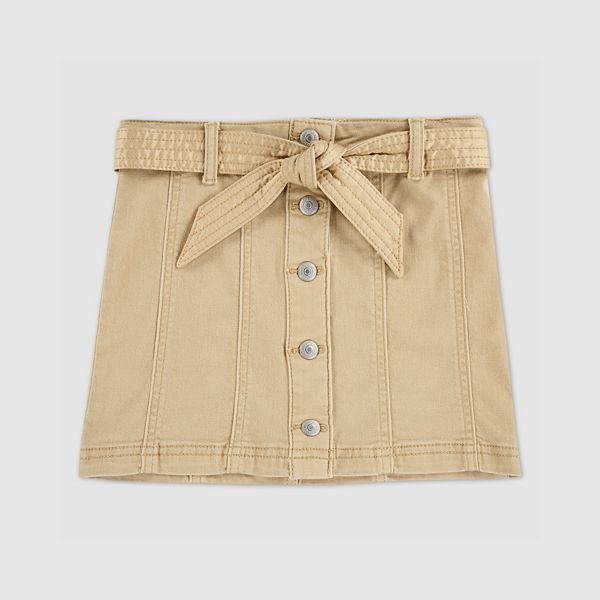 Buttoned Denim Skirt Little Girls 4-6x — Curds and Whey - Beige