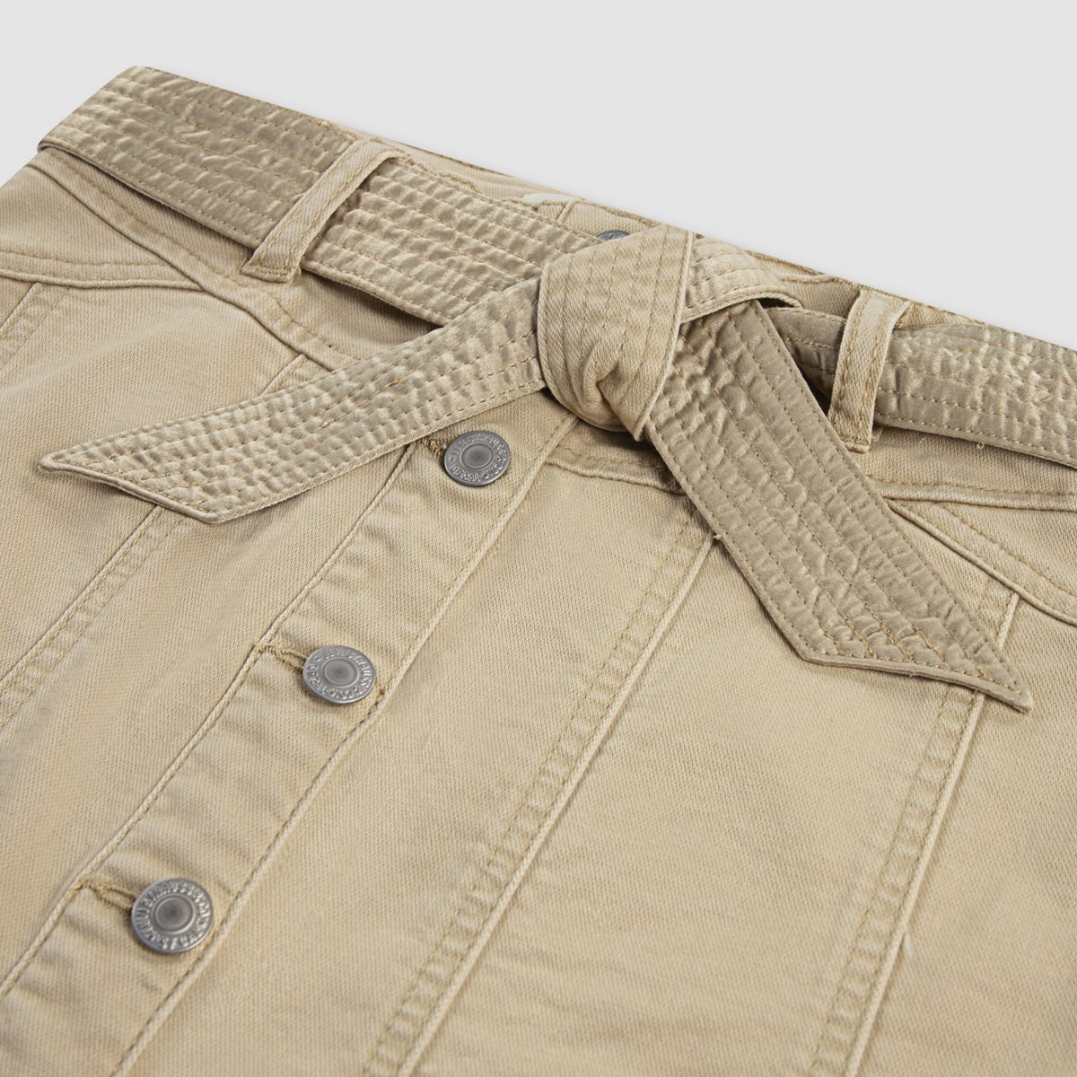 Buttoned Denim Skirt Big Girls 7-16 — Curds and Whey - Beige