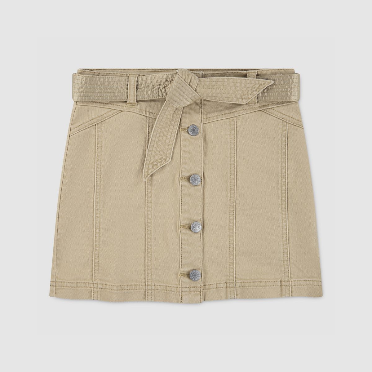 Buttoned Denim Skirt Big Girls 7-16 — Curds and Whey - Beige