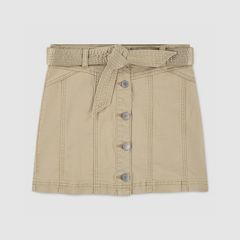 Buttoned Denim Skirt Big Girls 7-16 — Curds and Whey - Beige 1