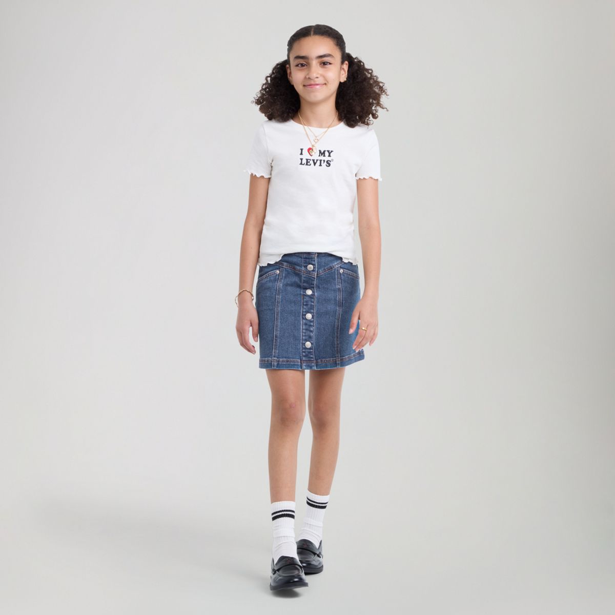 Buttoned Front Skirt Big Girls 7-16 — Rodeo - Blue