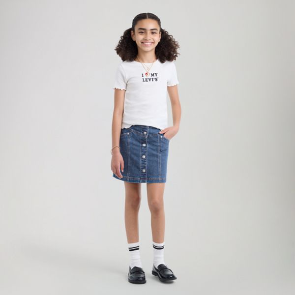 Buttoned Front Skirt Big Girls 7-16 — Rodeo - Blue