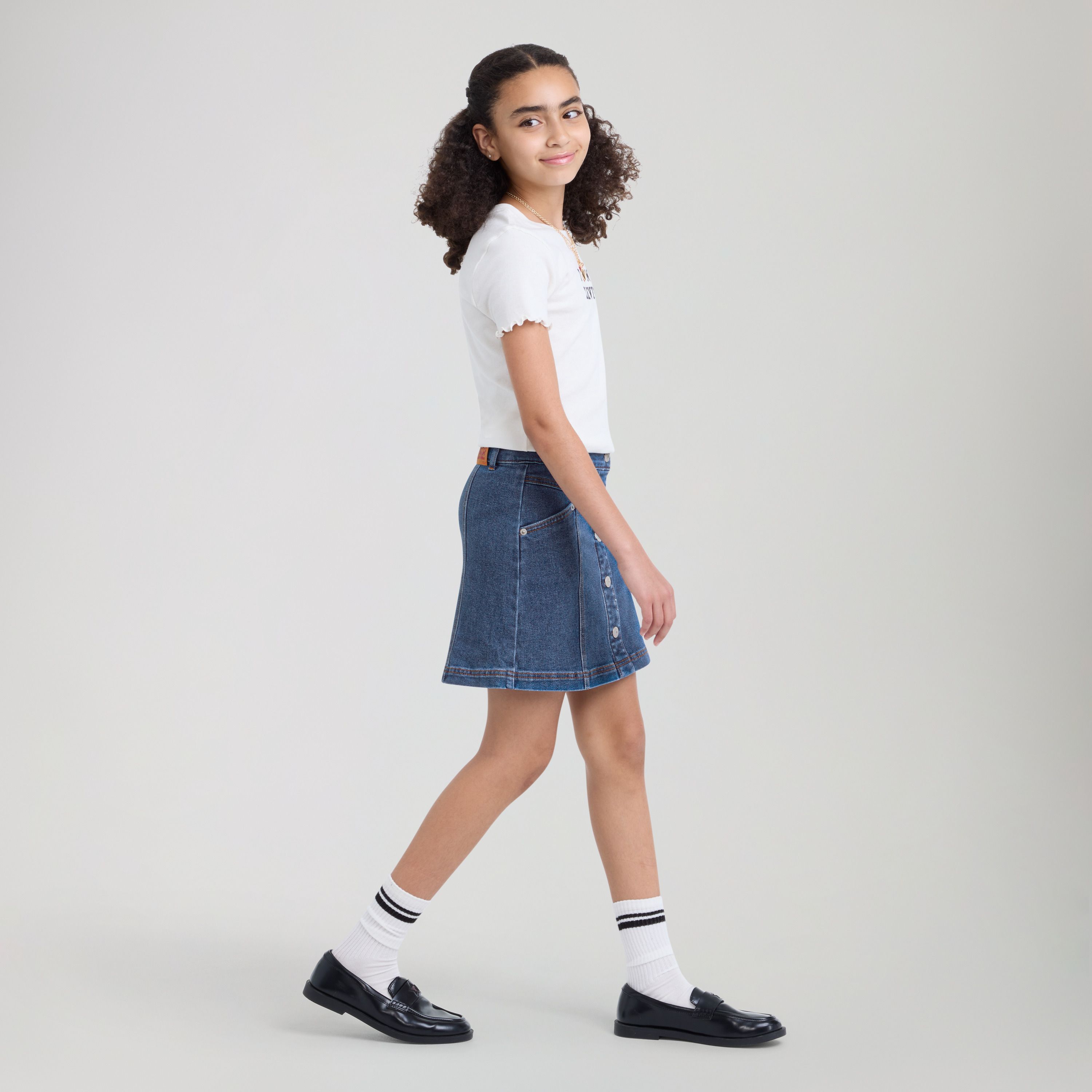 Buttoned Front Skirt Big Girls 7-16 4