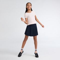 Pleated Uniform Skort Big Girls 7-16 — Navy Blazer - Blue 4