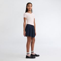 Pleated Uniform Skort Big Girls 7-16 — Navy Blazer - Blue 5