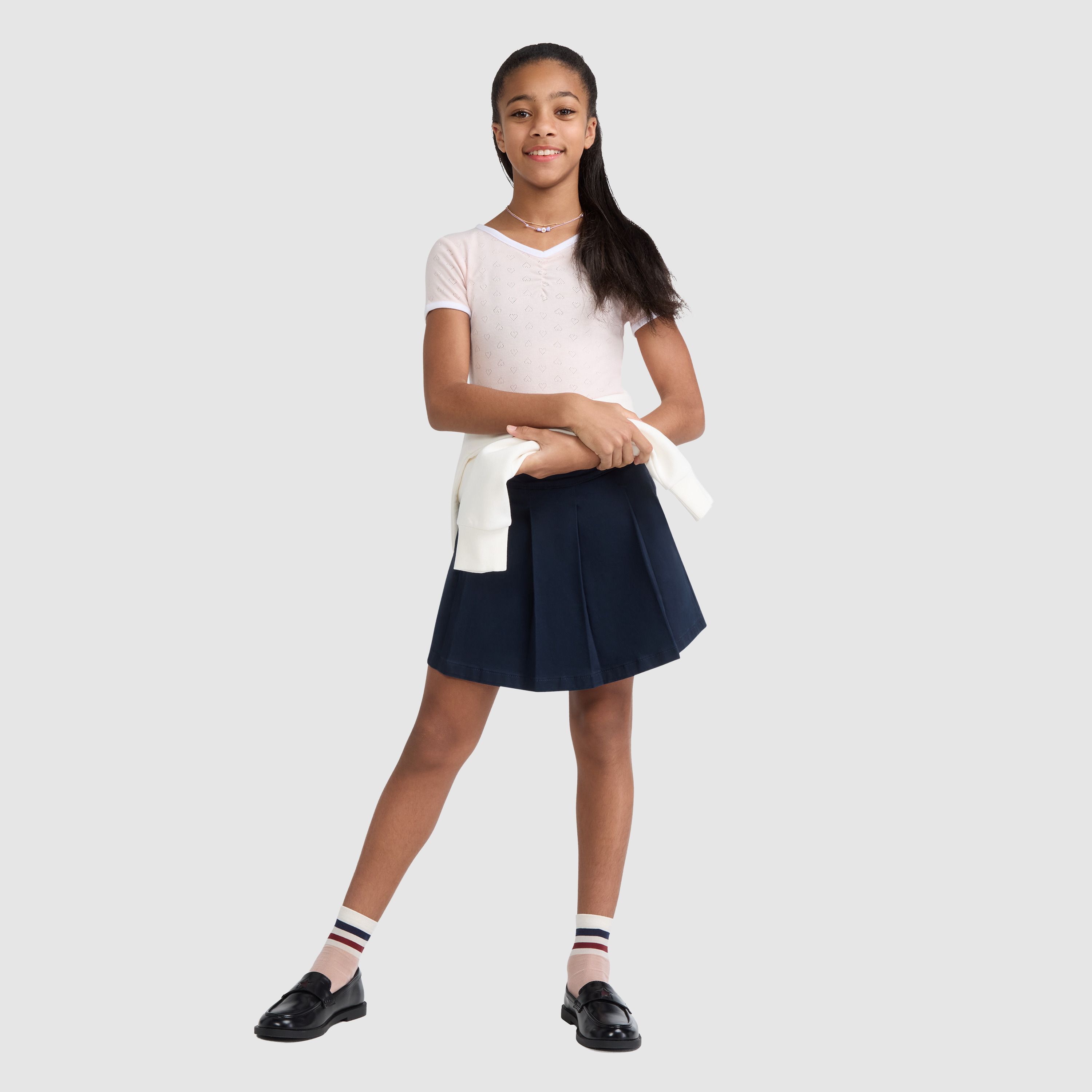 Pleated Uniform Skort Big Girls 7-16 1