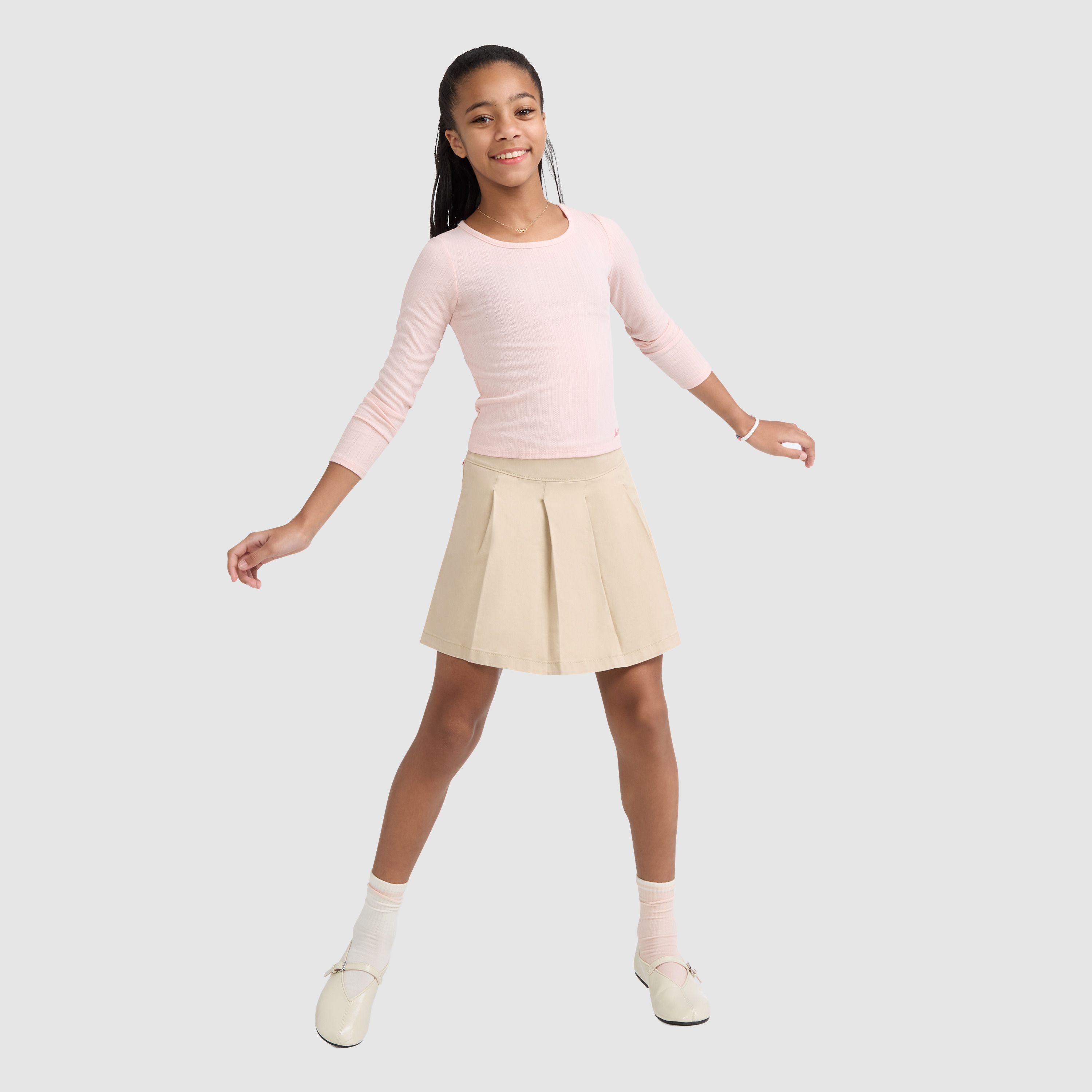 Pleated Uniform Skort Big Girls 7-16 1