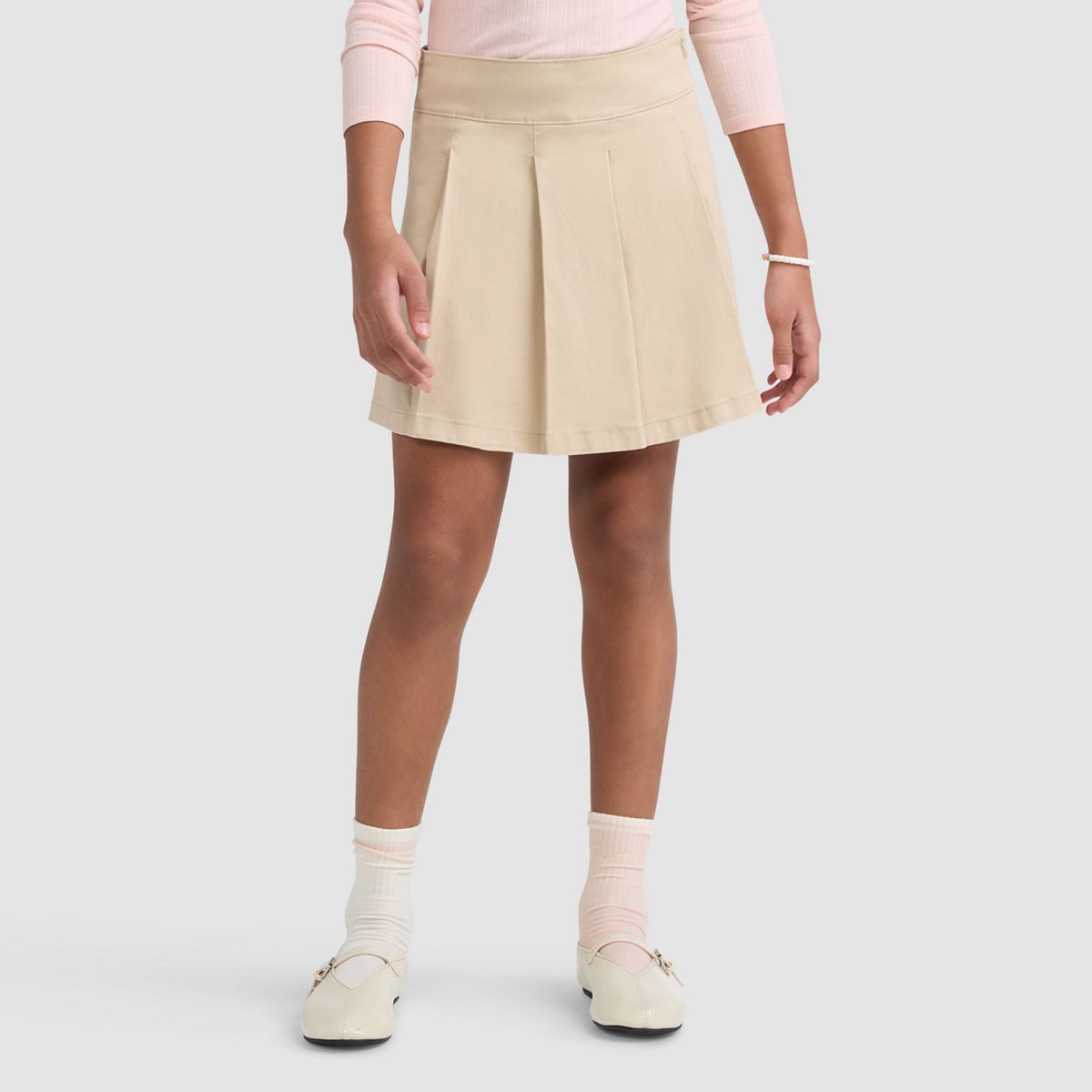 Pleated Uniform Skort Big Girls 7-16 — Safari Too - Brown