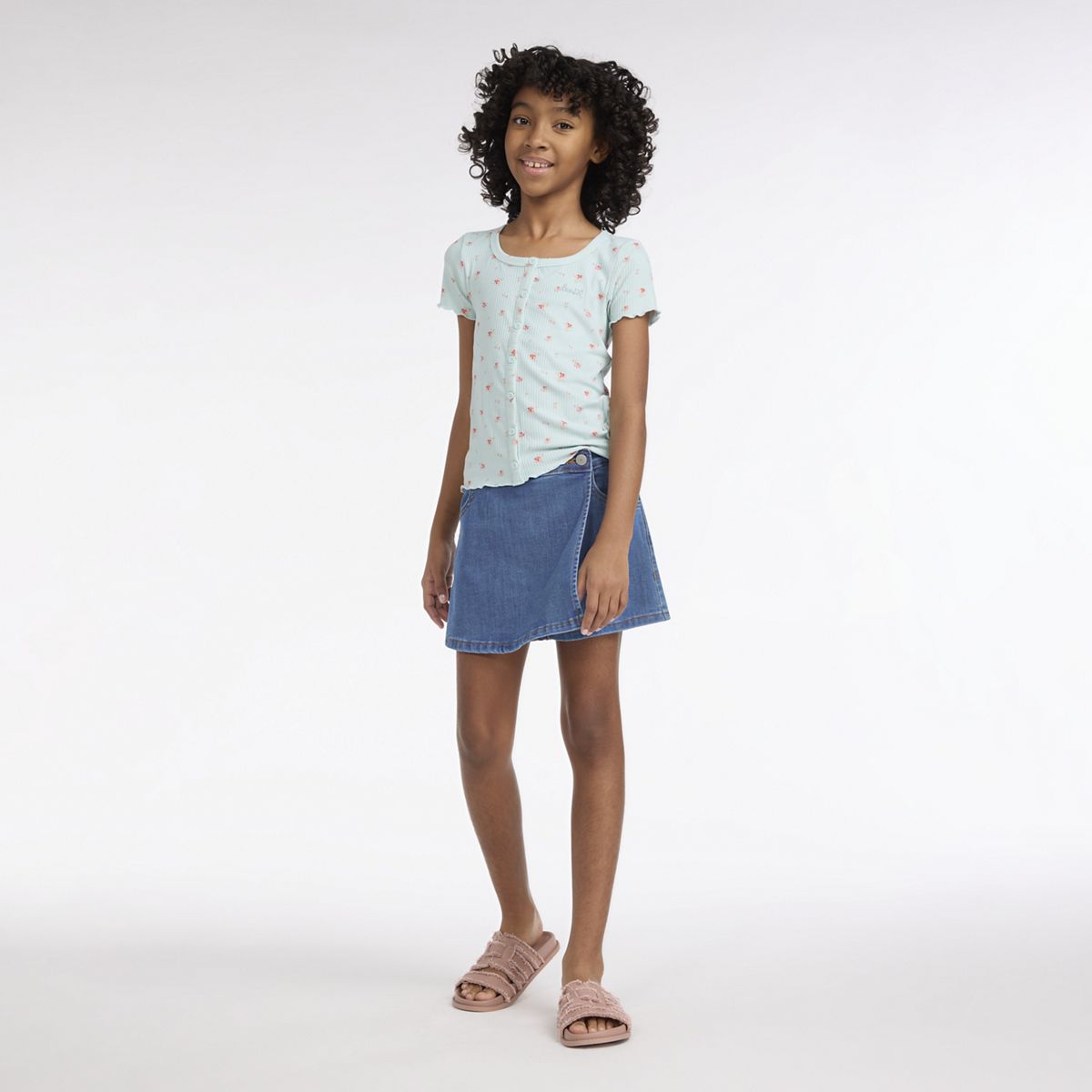 Denim Skort Big Girls 7-16 — Dance Around - Medium Wash