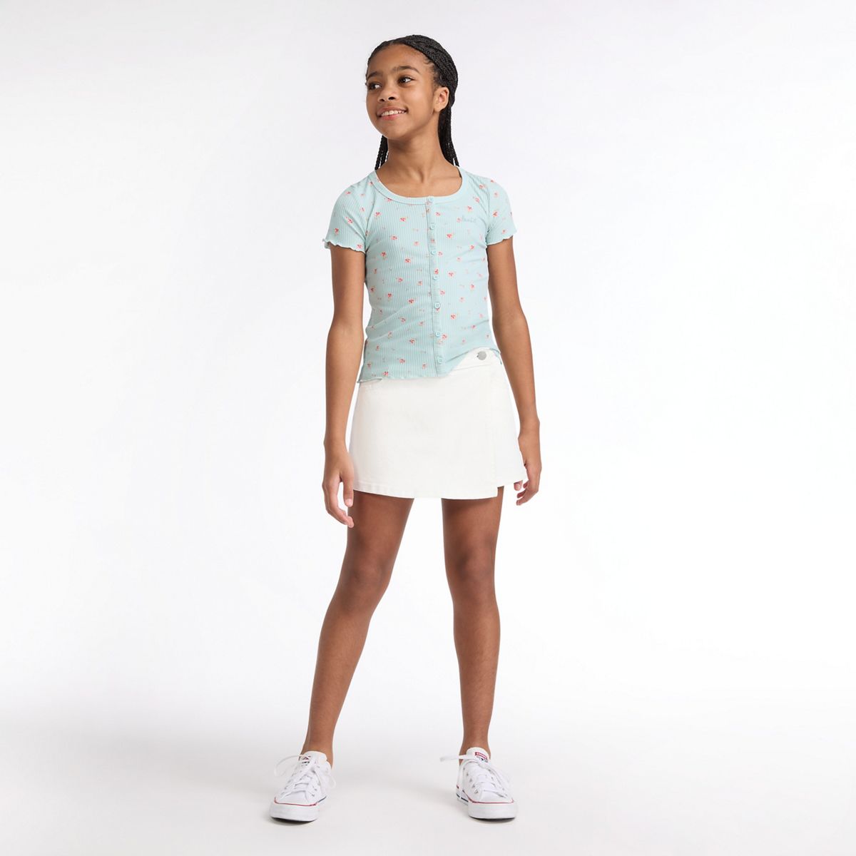 Denim Skort Big Girls 7-16 — Cloud Dancer - Medium Wash
