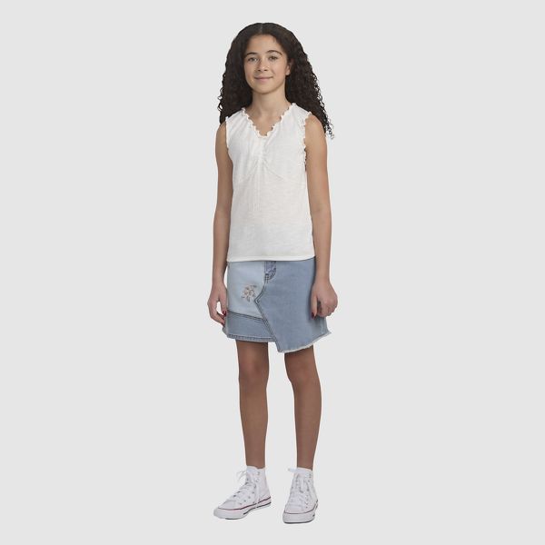 Mash Up Denim Skirt Big Girls 7-16 — Fully Baked - Light Wash