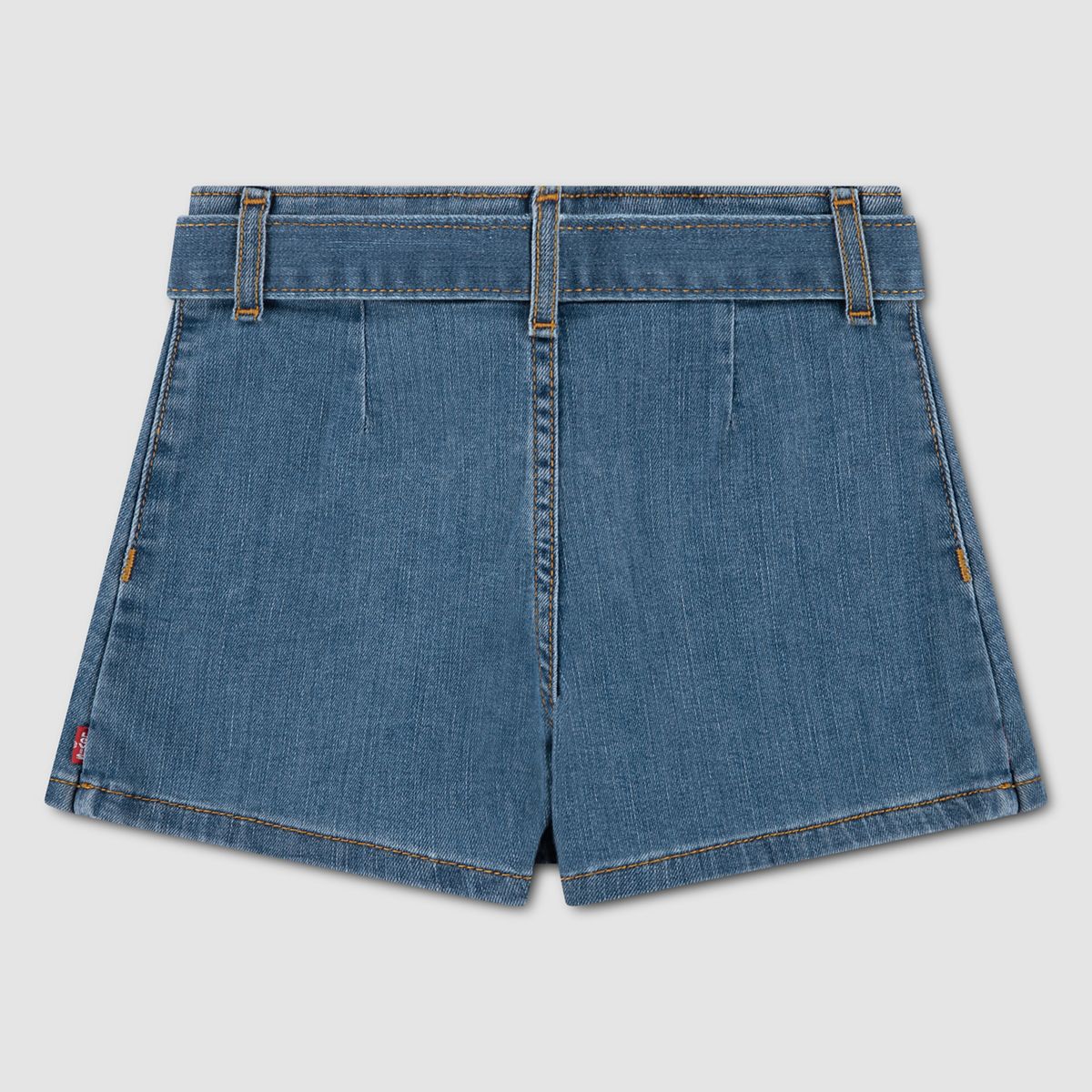 Pleated Skort Belt Little Girls 4-6X — Lunch Break - Medium Wash